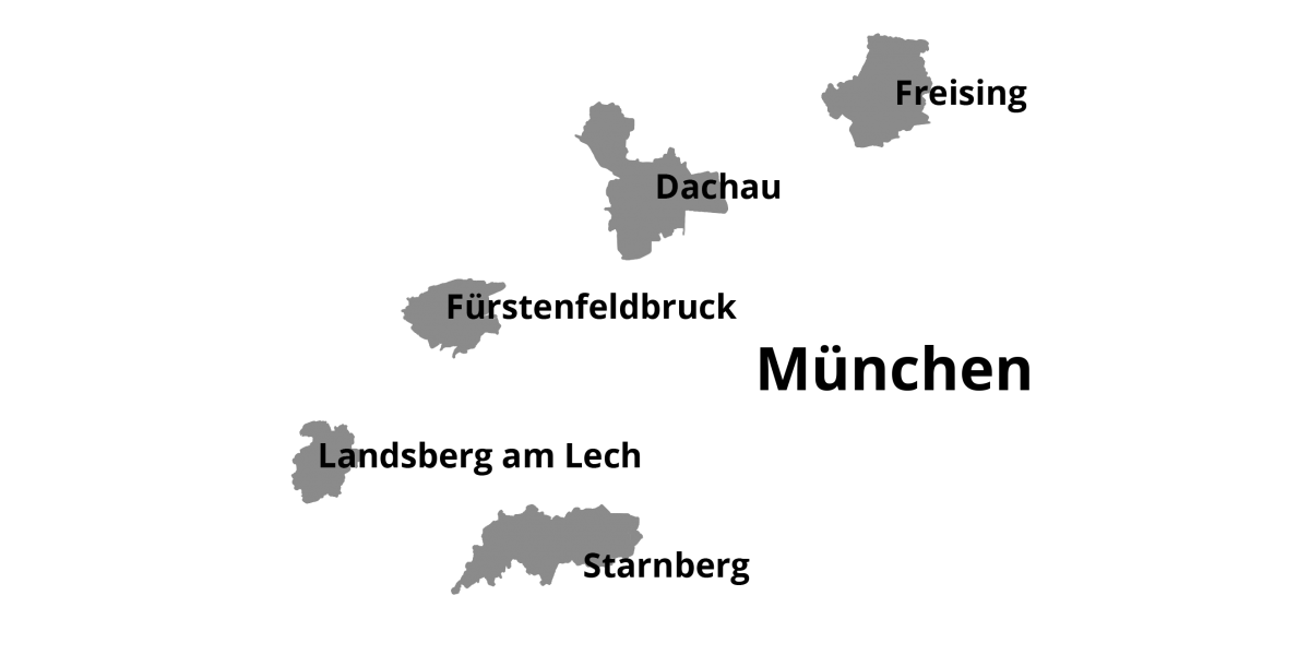 FFB, Landsberg am Lech, Dachau, Freising, Starnberg